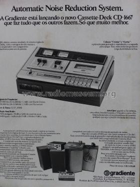 Cassette deck CD-1667; Gradiente Eletrônica (ID = 2673019) R-Player