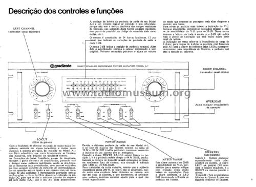 Direct Coupled Reference Power Amplifier A-1; Gradiente Eletrônica (ID = 1887269) Ampl/Mixer