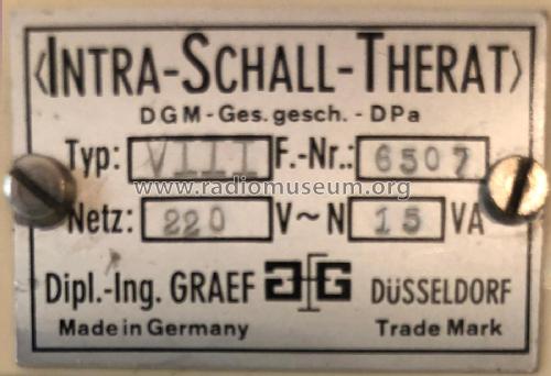 Intra-Schall-Therat Typ VIII; Graef, W., Dipl.-Ing (ID = 2779539) Medicine