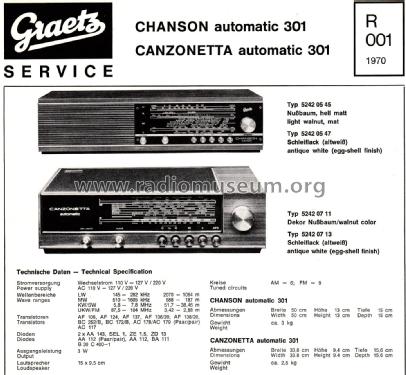 Canzonetta automatic 301; Graetz, Altena (ID = 2684148) Radio