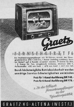 Fernsehempfänger F6; Graetz, Altena (ID = 402935) Television