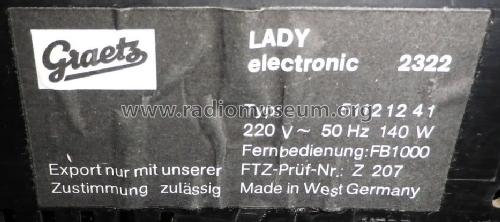 Lady Electronic 2322; Graetz, Altena (ID = 1695670) Television