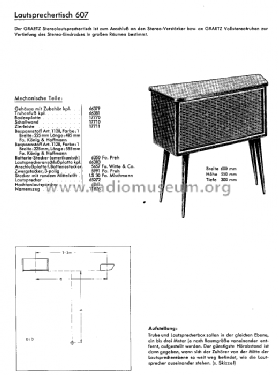 Lautsprechertisch 607; Graetz, Altena (ID = 123423) Speaker-P