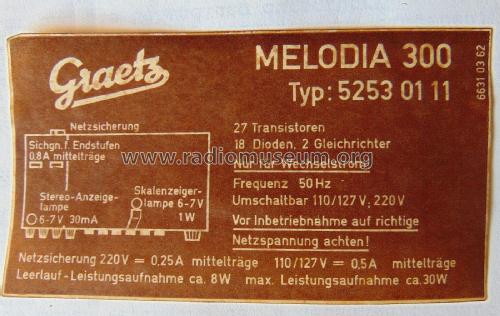 Melodia 300; Graetz, Altena (ID = 2534209) Radio