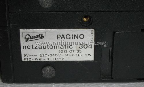 PAGINO netzautomatic 304; Graetz, Altena (ID = 840409) Radio