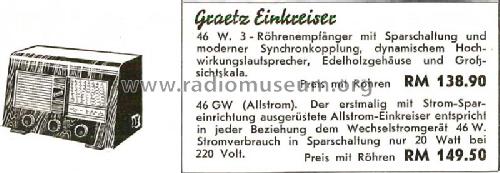 46W; Graetz Radio, Berlin (ID = 1386131) Radio