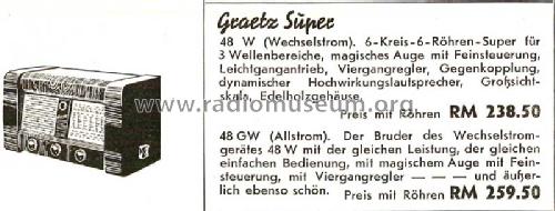 Super 48GW; Graetz Radio, Berlin (ID = 1386139) Radio