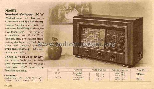 Super 50GW; Graetz Radio, Berlin (ID = 706967) Radio