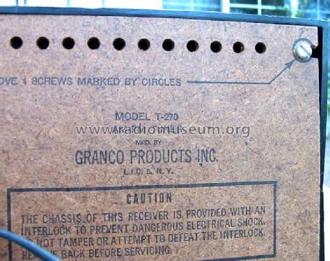 T270 ; Granco Products, Inc (ID = 541063) Radio