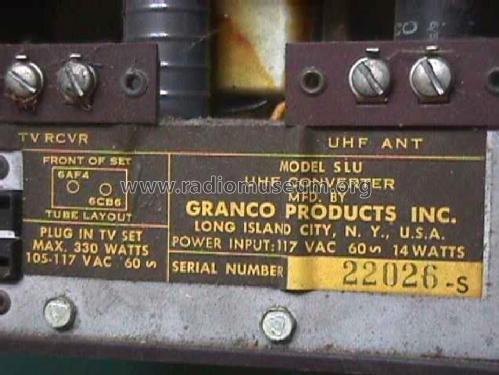 UHF Converter SLU; Granco Products, Inc (ID = 1642135) Converter