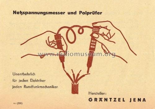 Netzspannungsmesser und Polprüfer ; Gräntzel, Alfred; (ID = 2020240) Equipment