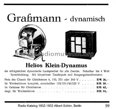Helios Klein-Dynamus ; Grassmann, Peter, (ID = 2302158) Altavoz-Au