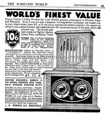 Vulcan Screened Grid 3 ; Graves, J.G. Ltd.; (ID = 2702441) Radio