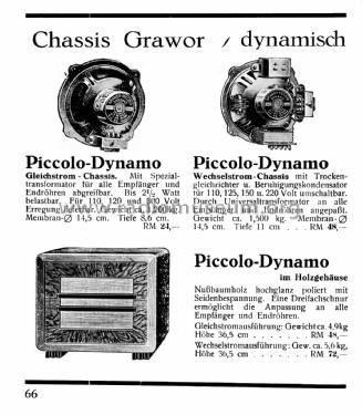 Piccolo-Dynamo W; Grawor, Rundf.techn. (ID = 2302229) Speaker-P