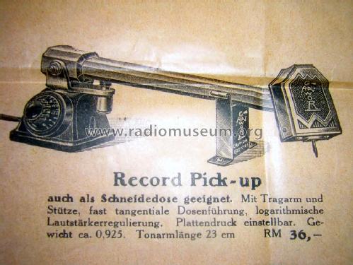 Record Pick-up ; Grawor, Rundf.techn. (ID = 366712) Micrófono/PU