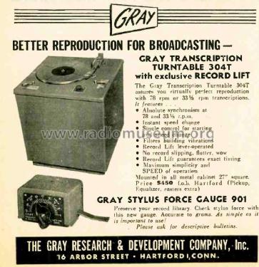 Transcription Turntable 304T; Gray Research A. Dev (ID = 1797636) R-Player