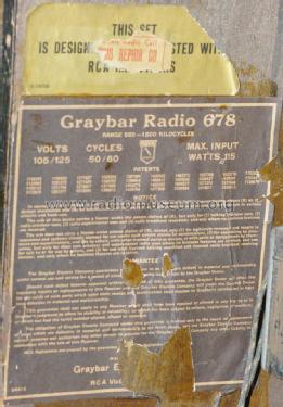 GB-678 ; Graybar Electric Co. (ID = 1480561) Radio