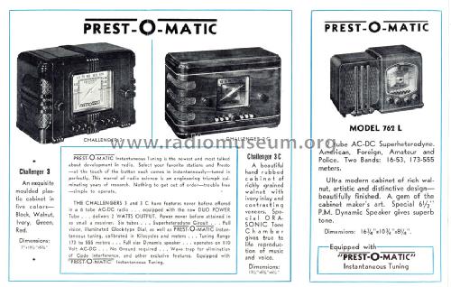 Challenger 3 Prest-O-Matic ; Grebe, A.H. & Co.; (ID = 1656697) Radio