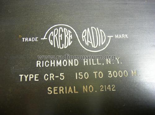 CR5 Vernier; Grebe, A.H. & Co.; (ID = 1225173) Radio