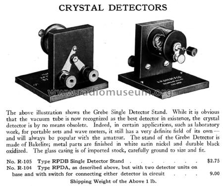 RPDB Crystal Detector; Grebe, A.H. & Co.; (ID = 2430227) Radio part