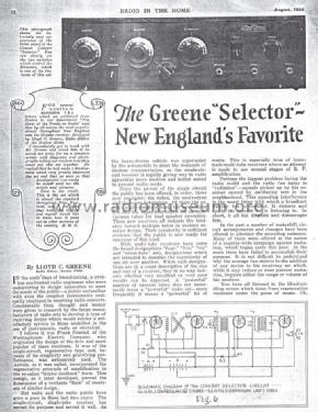 Concert Selector, 1924 ; Greene, Lloyd C.; (ID = 843787) Radio