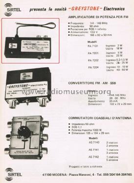 2m FM Power Amplifiers PA 7131 - PA7201 - PA7202 - PA7204; Greystone (ID = 2846525) Amateur-D