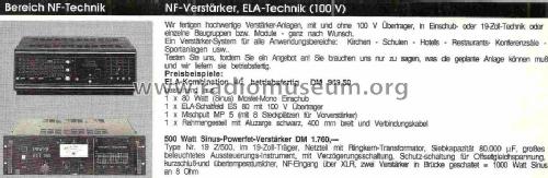 500 Watt Sinus POWER - FET - Verstärker 19 Z/500; FG Elektronik, Franz (ID = 1033244) Ampl/Mixer