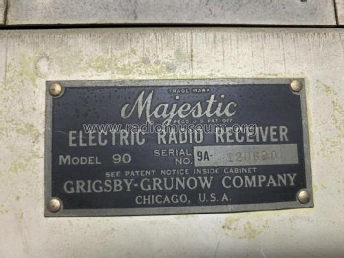 Majestic 91 Ch= 90-B ; Grigsby-Grunow - (ID = 2467450) Radio