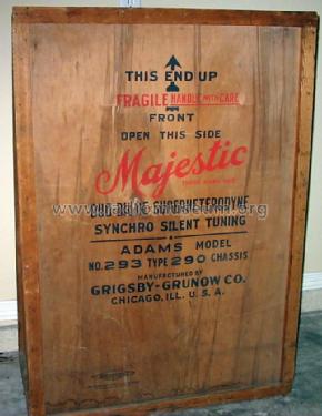 Majestic Adams 293 Ch= 290; Grigsby-Grunow - (ID = 1180222) Radio