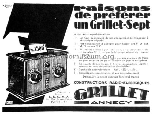 Grillet-Sept No 7; Grillet, F., J. Béné (ID = 2312502) Radio