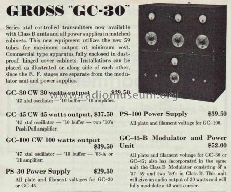 Power Supply PS-30; Gross Radio, Inc.; (ID = 2068311) Power-S