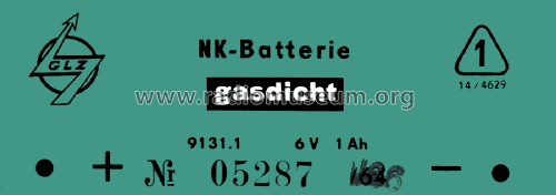 NK-Batterie, gasdicht 9131.1; Grubenlampenwerke (ID = 2737746) A-courant