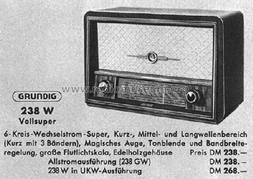 Type 238W / Super 238W; Grundig Radio- (ID = 2340362) Radio