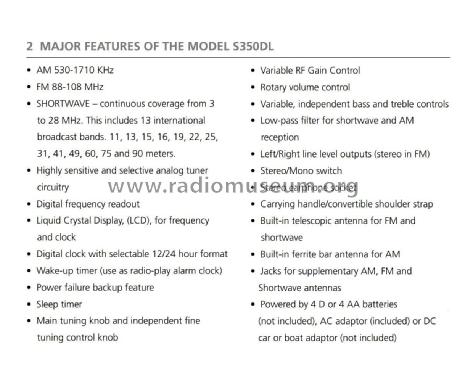 Grundig AM/FM Shortwave Radio GS350DL; Etón Corp, Lextronix (ID = 2102980) Radio