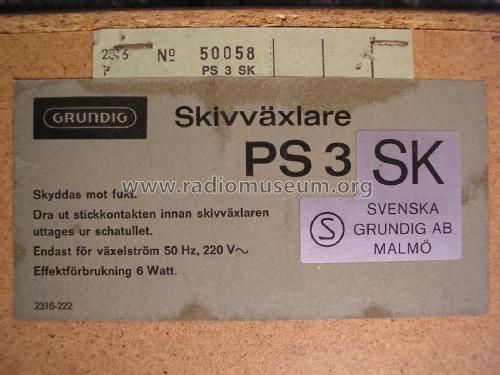 Skivväxlare PS 3 SK Ch= Automatic 36; Grundig Radio- (ID = 1976472) Ton-Bild