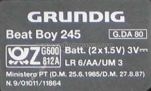 Beat-Boy BB 245; Grundig Radio- (ID = 2025917) Radio