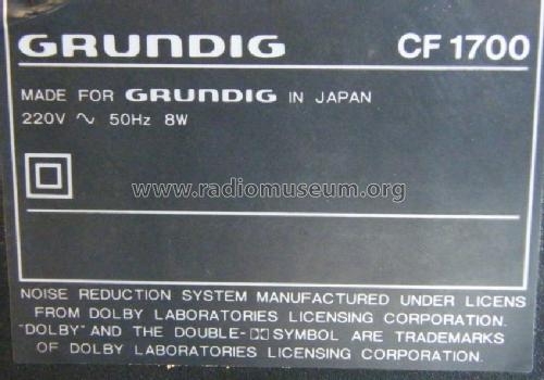 CF-1700; Grundig Radio- (ID = 818256) R-Player