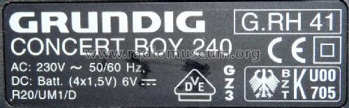 Concert Boy 240; Grundig Radio- (ID = 717261) Radio