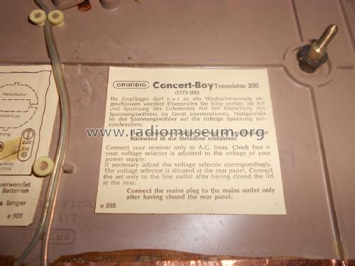 Concert-Boy Transistor 200; Grundig Radio- (ID = 2351438) Radio