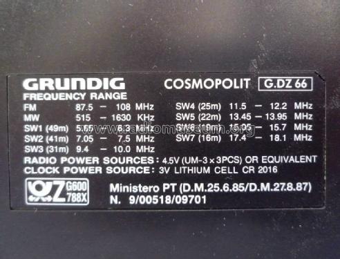 Cosmopolit G.DZ76; Grundig Radio- (ID = 1900908) Radio