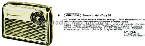 Drucktasten-Boy 56; Grundig Radio- (ID = 2624470) Radio