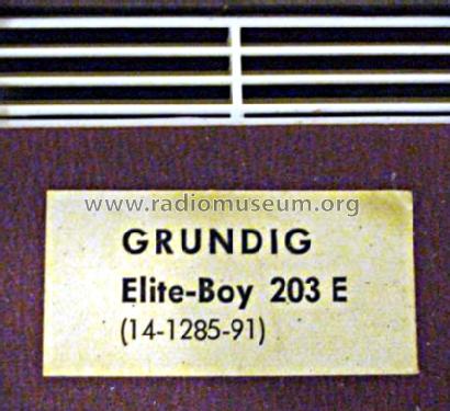 Elite-Boy 203E; Grundig Radio- (ID = 1125197) Radio