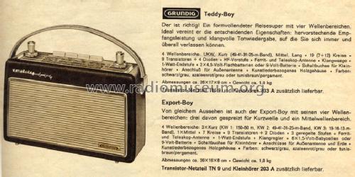 Export-Boy 203; Grundig Radio- (ID = 1098120) Radio