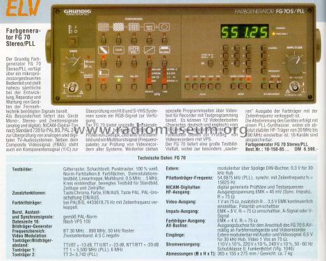 Farbgenerator FG70 S/PLL; Grundig Radio- (ID = 1702919) Equipment