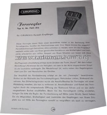 Fernregler V 7641-016; Grundig Radio- (ID = 1778665) Misc