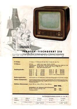 Fernsehtischempfänger 210/II ; Grundig Radio- (ID = 1919601) Television