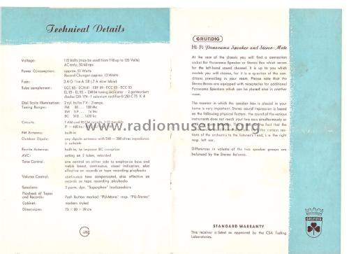 Grundig-Fleetwood Stereo Console SO101/60CA Radio Grundig Radio ...
