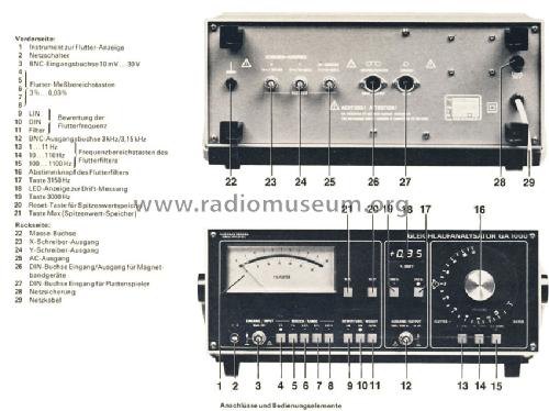 Gleichlaufanalysator GA1000; Grundig Radio- (ID = 1042083) Equipment