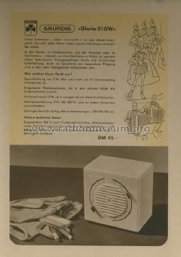 Gloria 51GW; Grundig Radio- (ID = 206476) Radio