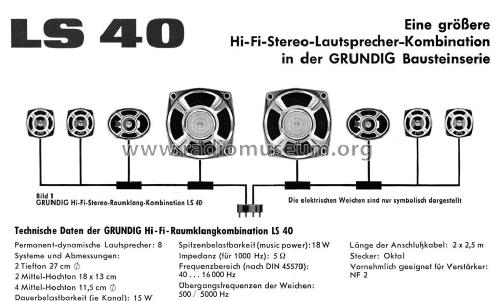 Hi-Fi Raumklangkombination LS40; Grundig Radio- (ID = 2063886) Lautspr.-K